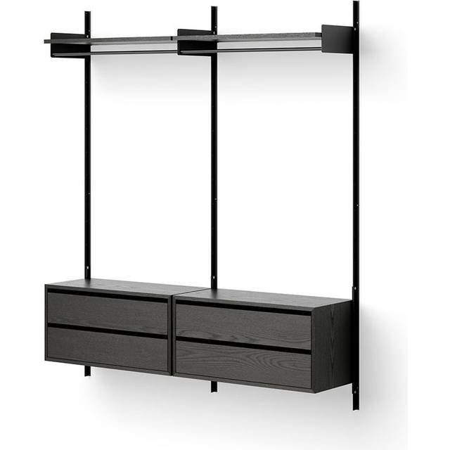 New Works Wardrobe Shelf 2 Cabinets With Drawers, Black