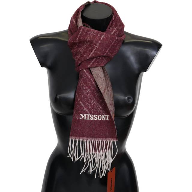 Missoni, Accessoarer, unisex, ONE Size, Mönstrad Cashmerehalsduk med Logobroderi - brown (ONE SIZE)