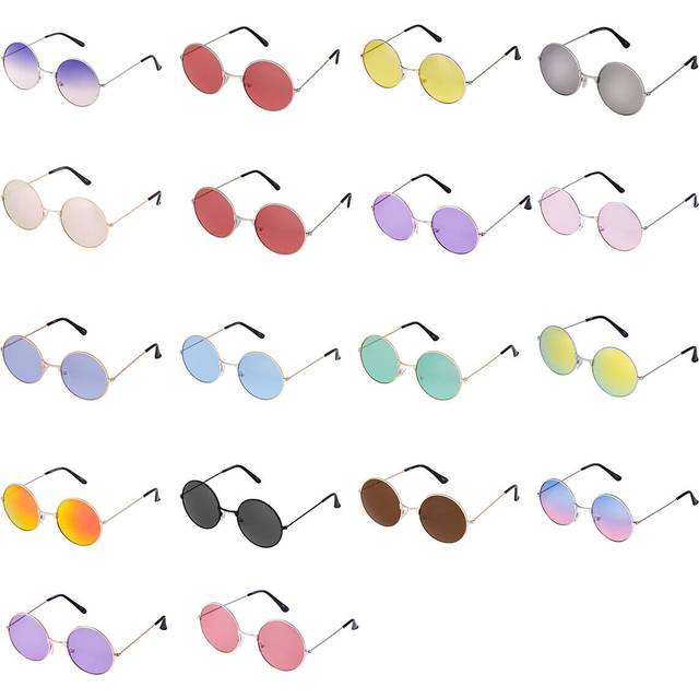 Large Round Adults UV400 Sunglasses For Men Women - Black