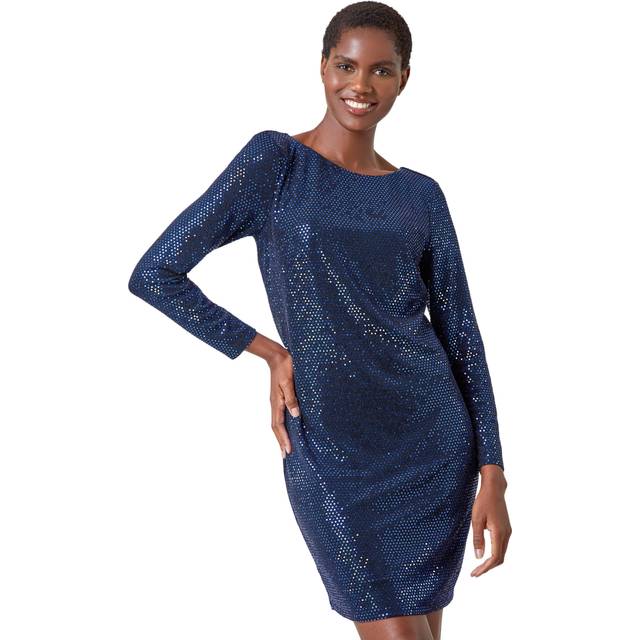 Sequin stretch shift dress for women uk - ladies roman originals