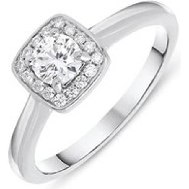 Platinum 0.38ct Diamond Round Brilliant Cut Halo Ring