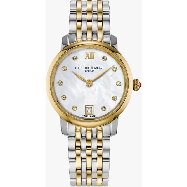 Frederique Constant FC-220MPWD1S23B Women's Classic Slimline Watch, Gold/Silver