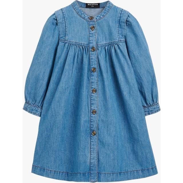 Whistles Kids'  Max Chambray Mini Dress, Denim