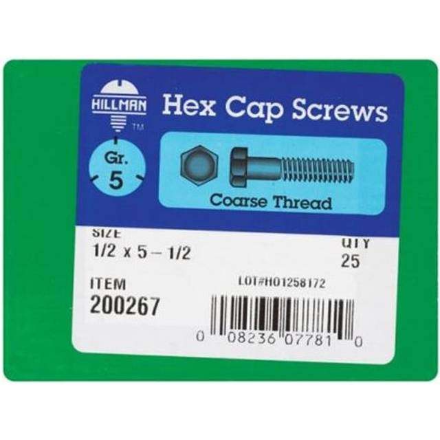 200267 0.5 x 5.5 in. USS Grade 5 Hex Cap Screws Bolt