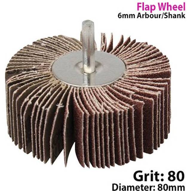 80mm Flap Wheel 80 Grit For Drill Attachment Sanding & Rust Removal