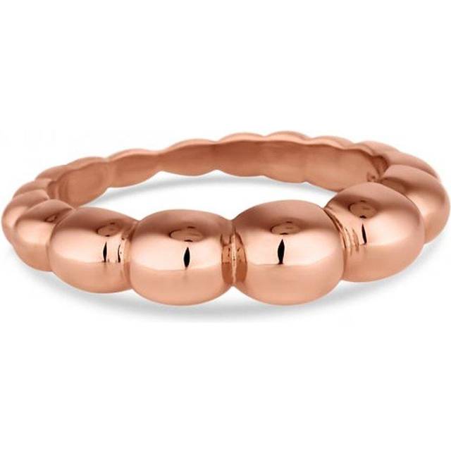 Simply Silver 14ct Rose Gold Plated Sterling Silver Textured Ring
