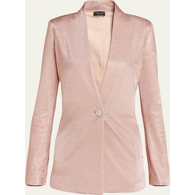 Metallic Bonded Jersey One-Button Blazer - SOLID LIGHT/PASTEL P - 40 IT (4 US)