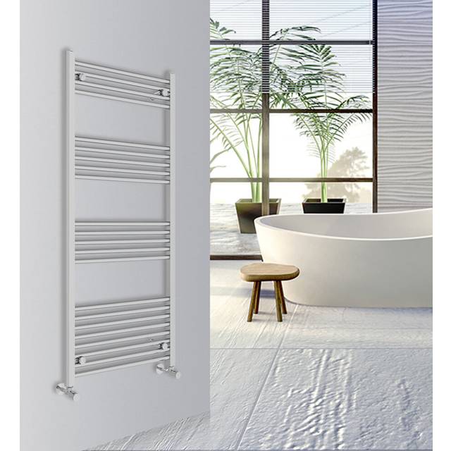 (Chrome, 1400x600mm) Warmehaus Straight Bathroom Heated Towel Rail Warmer Radiator Central Heating