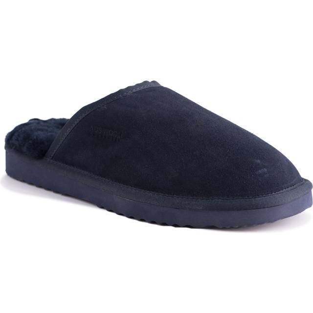 Sheepskin Wool Slippers - Navy - 7