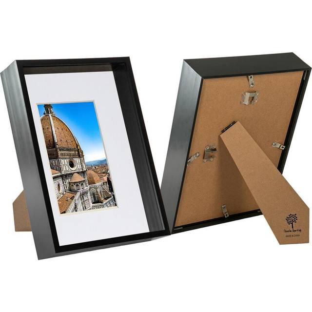 3D Deep Box Photo Frame with A5 Mount - A4 (8" x 12") - Black