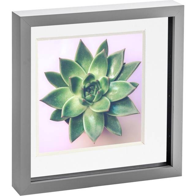 10" x 10" Grey 3D Box Photo Frame - with 8" x 8" Mount - White Mount