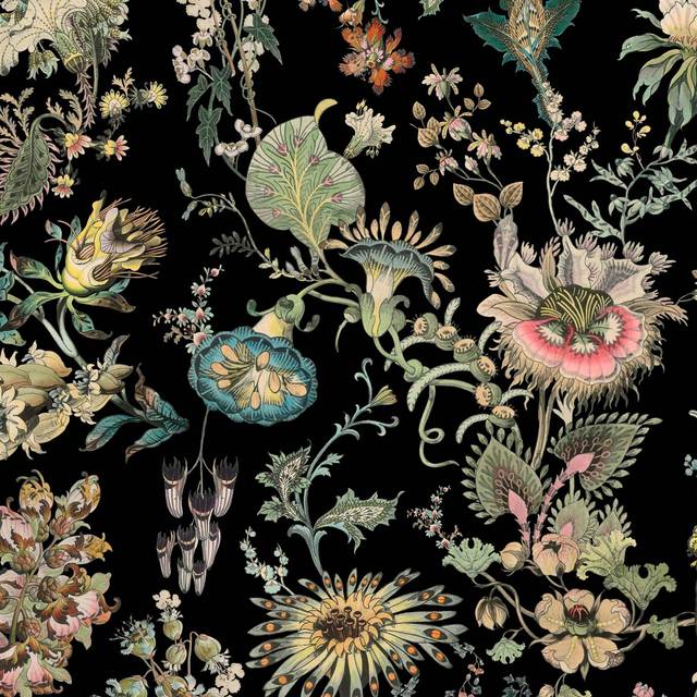 House of Hackney Wandbild Flora Fantasia - Noir - black
