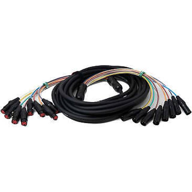 Audio cable 10 m xlr 3 pin 8x plug to 8x socket aux adapter in black