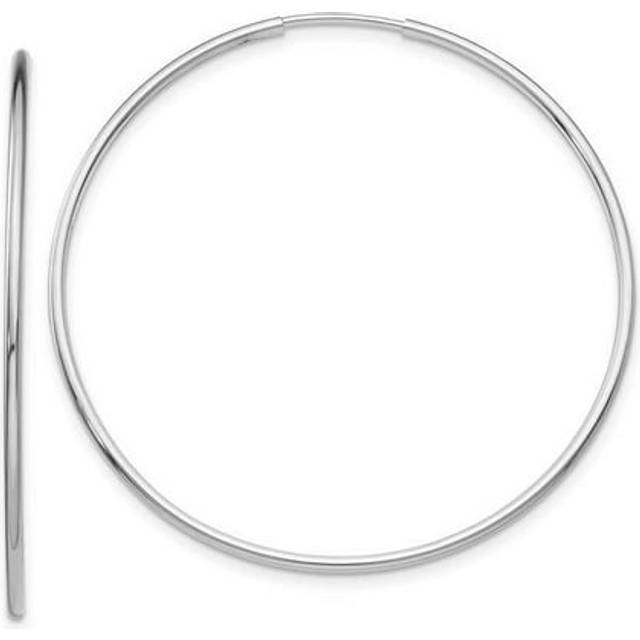 10K White Gold Endless Hoop Earrings