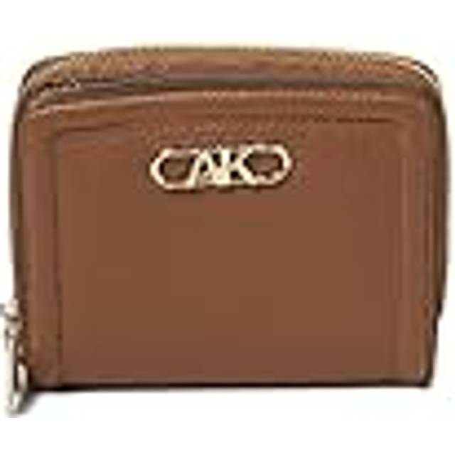 Anne Klein Women's Small AK Bevel Logo Curved Wallet in Chestnut size 4.80"
