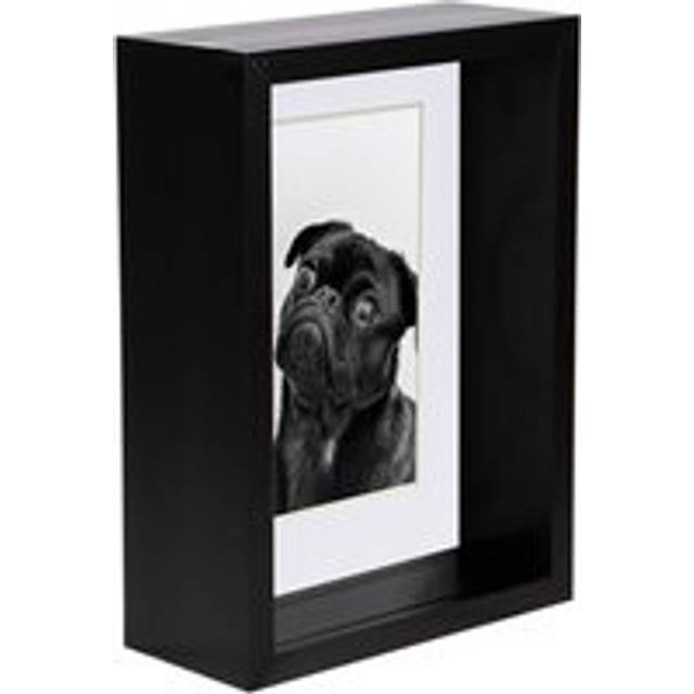 5" x 7" Black 3D Deep Box Photo Frame - with 4" x 6" Mount - White Mount