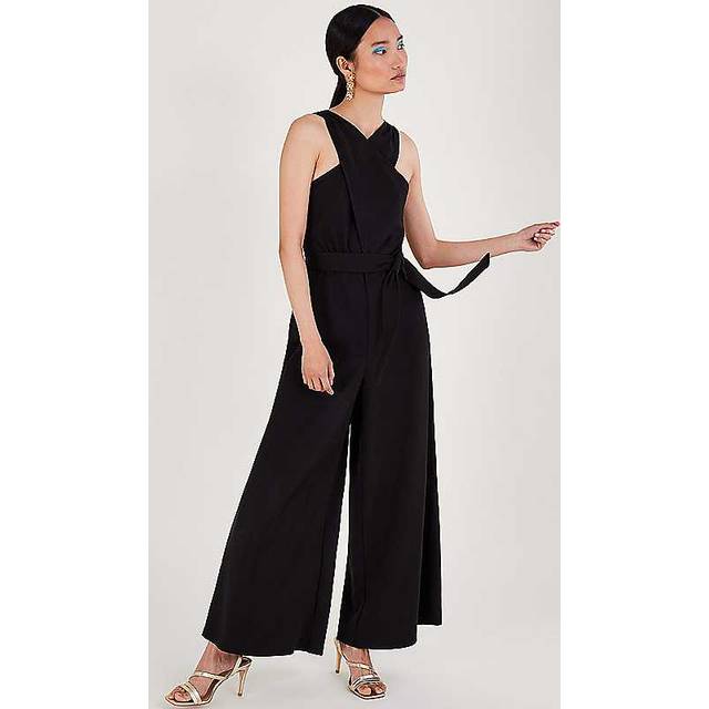 Jersey Smart Cross-over Jumpsuit - Black - M