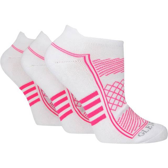 Women's 3 Pair Glenmuir Cushioned Sport Trainer Socks White 4-8