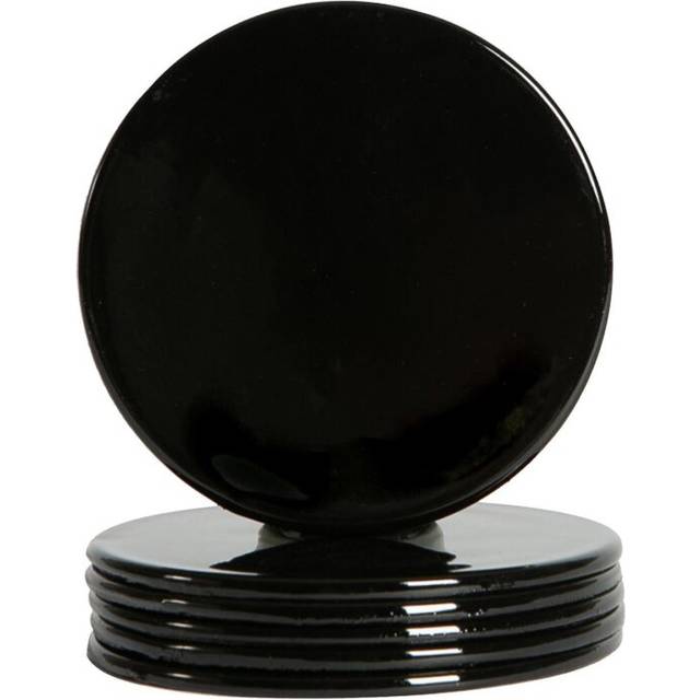 Metallic Melamine Coasters - Pack of Six - Black