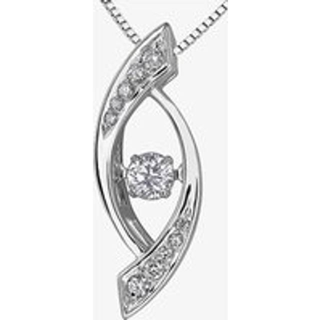 9ct White Gold 0.22ct Diamond Open Marquise Pendant P3161W/22-10 - Silver