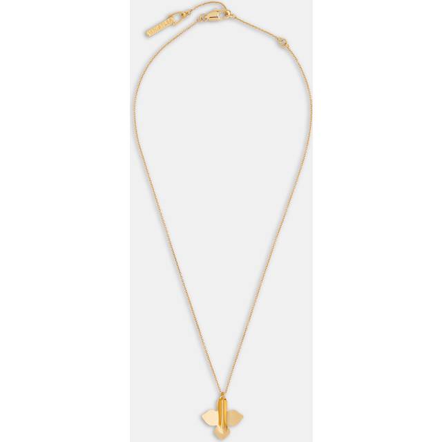 Whistles Women's Leaf Pendant Necklace - Gold/Multi - one size