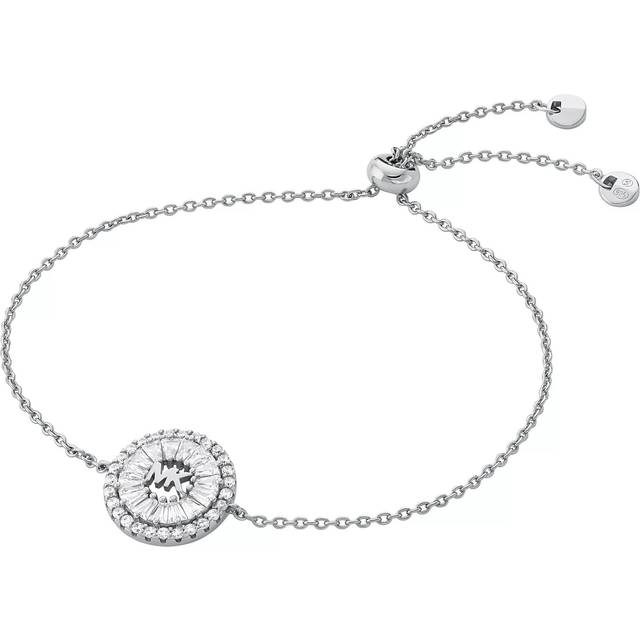 Michael Kors Brilliance Sterling Silver Cubic Zirconia Halo Slider Bracelet