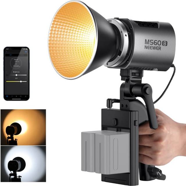 NEEWER MS60B Bi-color LED Video Light Handheld Spotlight