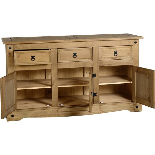 Seconique Corona Mexican Pine 3 Door 3 Drawer Sideboard