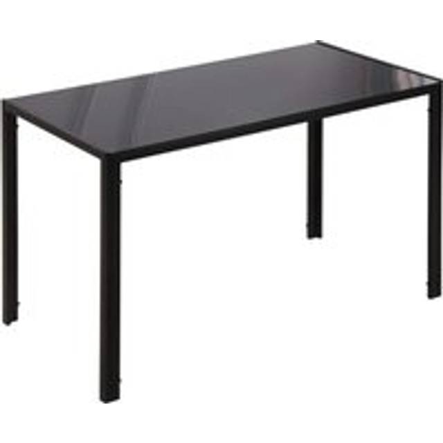 Modern Dining Table with Tempered Glass Top Black 4 Seater