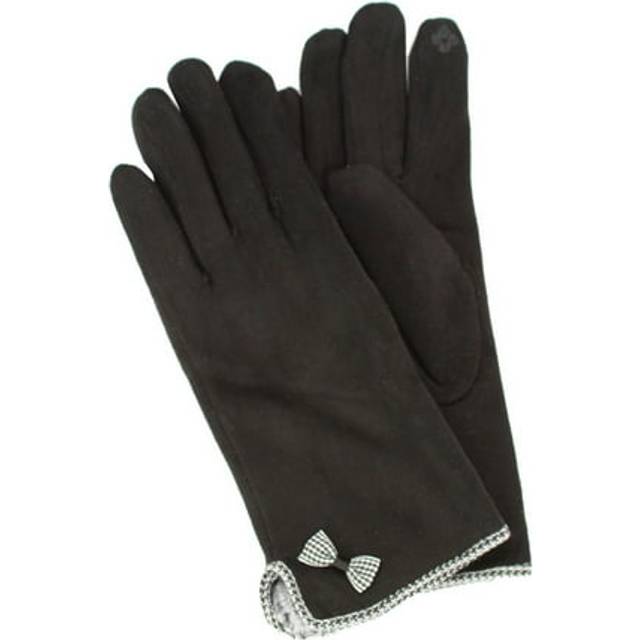 (One size, Black) Eastern Counties Leather Womens/Ladies Gaby Faux Suede Touch Screen Gloves