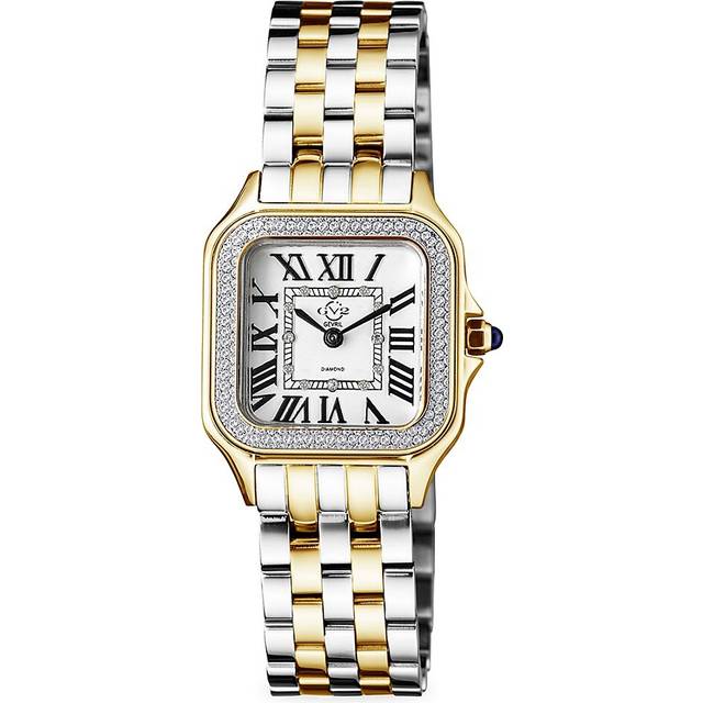 Milan Diamond-Set Luxury Watch with Swiss Quartz Movement, Two-Tone IP Yellow Gold and Stainless Steel Bracelet, Sapphire Crystal - One Size
