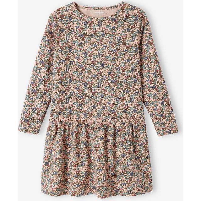 Long Sleeve Printed Dress for Girls rosy