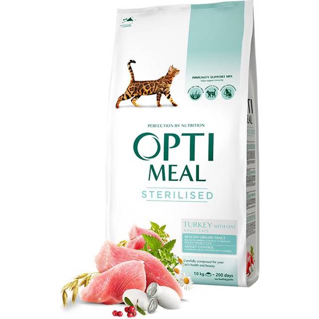 Optimeal Adult & Senior Sterilised & Urinary Care Turkey Torrfoder Till Katt 4 kg