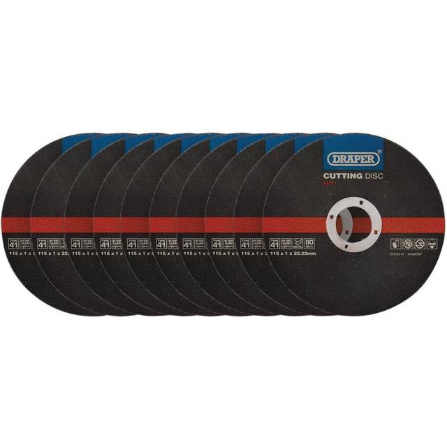 Draper 94771 Metal Cutting Discs, 115 x 1 x 22.23mm (Pack of 10)