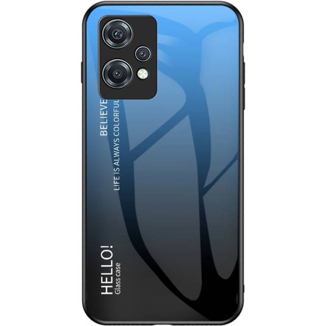 OnePlus Nord CE 2 Lite (5G) Skal med Glasbaksida - Hello - Blå / Svart