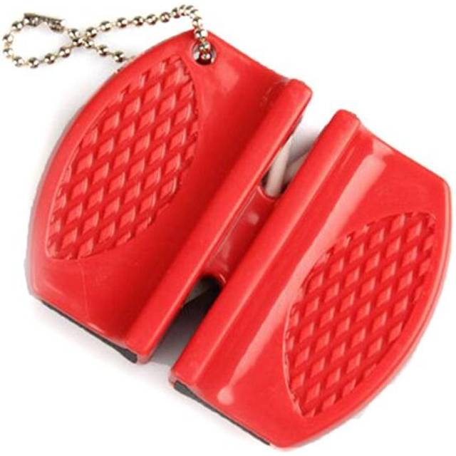 (a-Red) 1PC Mini Ceramic Rod Knife Sharpener Two-stage Tungsten Portable Butterfly Type Whetstone Sharpener Sharpening Knives Stone