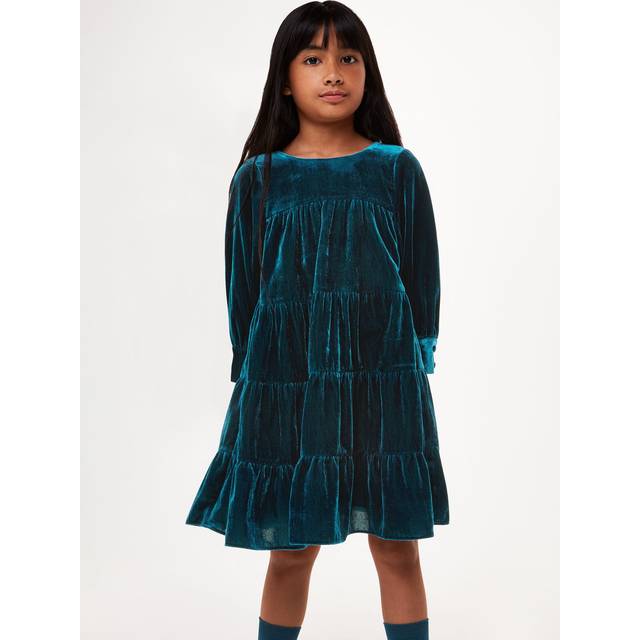 Whistles Kids' Sawyer Velvet Tiered Dress