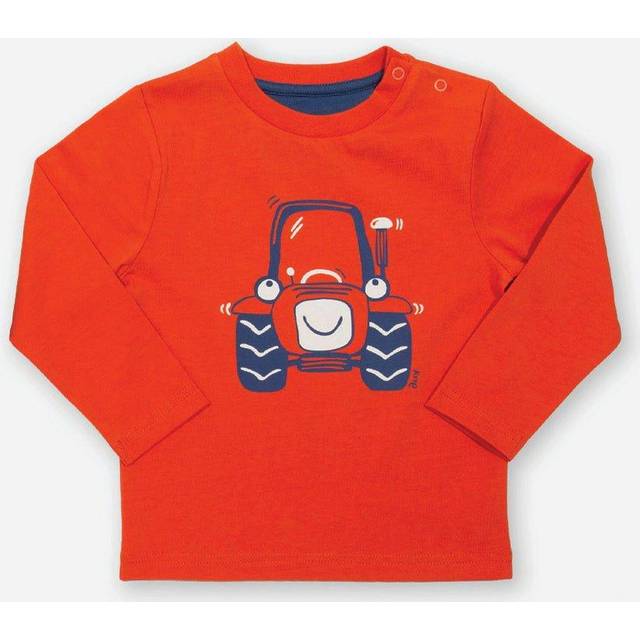 Kite Clothing Boys Happy Tractor T-Shirt - Orange Organic Cotton - Size 3-6M