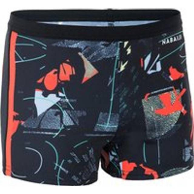 Boy's Swimming Shorts - Yokob - Spor Black / Orange - Black/flame Orange