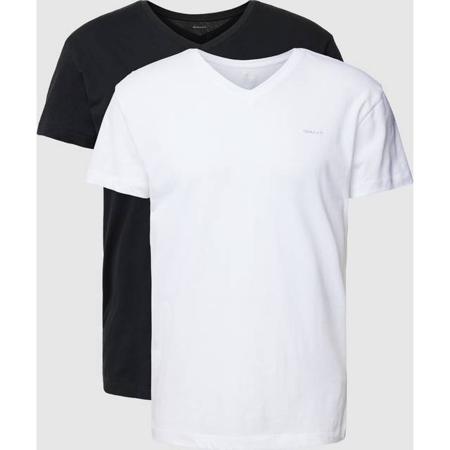Gant 2-pack Basic Crew Neck T-Shirt - Black/White - Small