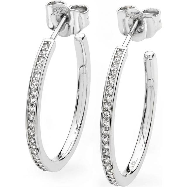 Lucy Quartermaine Silver Skinny Drip Medium Hoop Earrings SDER3