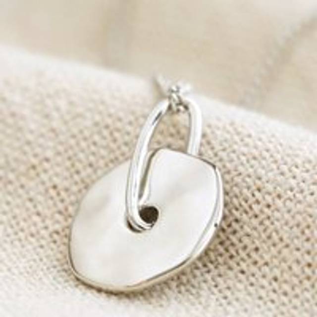 Spinning Disc Pendant Necklace in Platinum - silver - one size