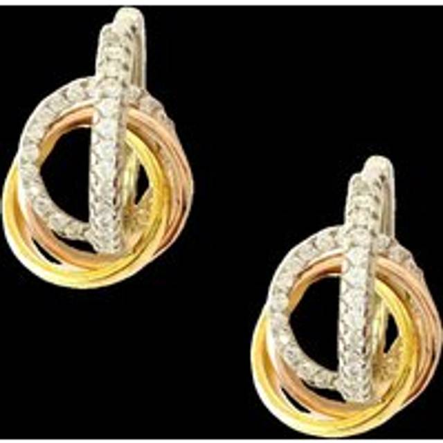 Womens Fancy Cubic Zirconia Hoops Earring - Grey - One Size