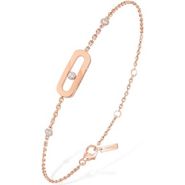 Messika Rose Gold and Diamond Move Uno Bracelet - One size