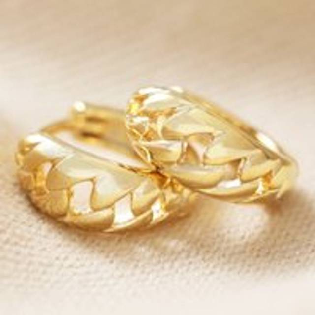 Tiny Woven Huggie Hoop Earrings in Gold - gold - one size