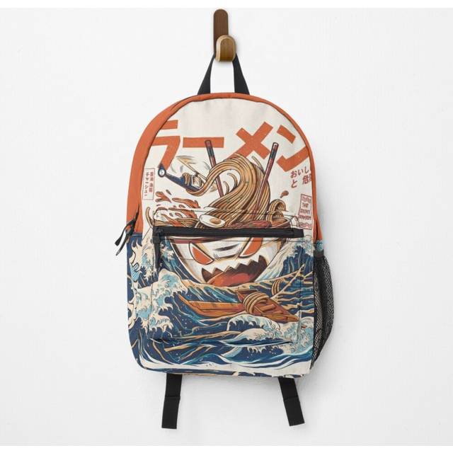 "Backpack The Great Ramen off Kanagawa School Bag Travel 15"""