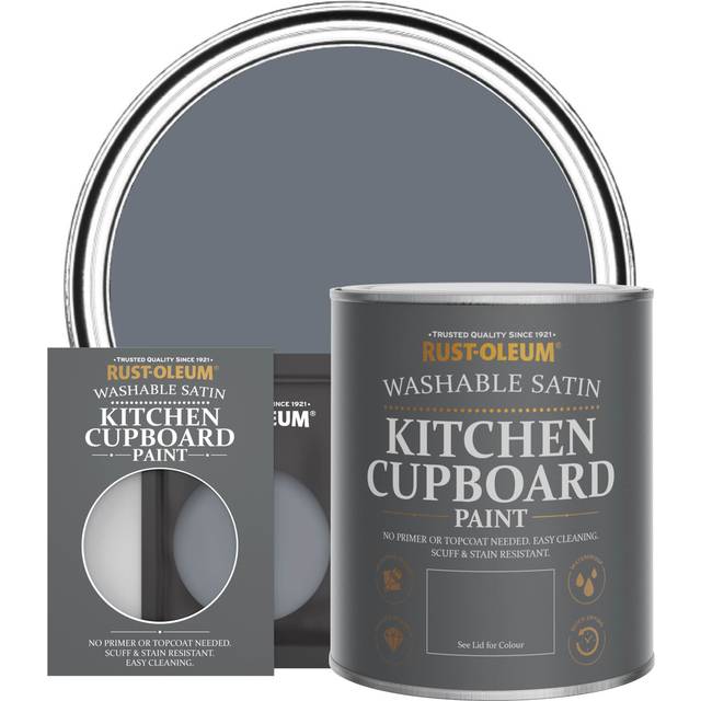 Rust-Oleum Kitchen Cupboard Paint Marine Grey Satin 750Ml