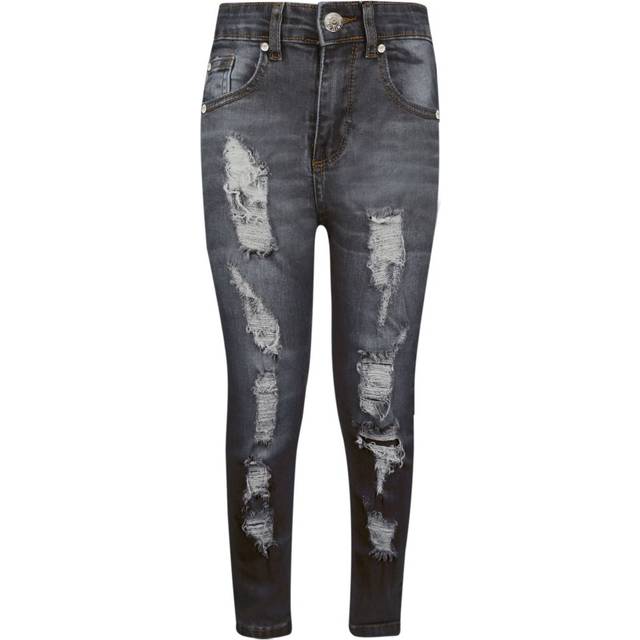 (13 Years, Black) Kids Stretchy Jeans Boys Jeggings Ripped Skinny Pants Trousers Age 5-13 Years