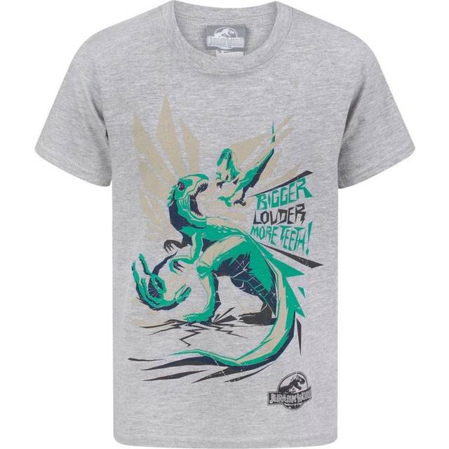 (3-4 Years, Grey) Jurassic World Official Boys Bigger Teeth T-Shirt