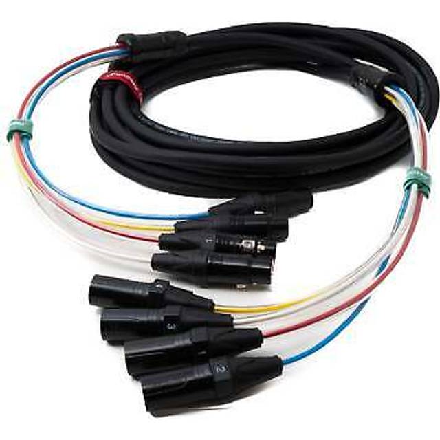 Audio cable 10 m xlr 3 pin 4x plug to 4x socket aux adapter in black